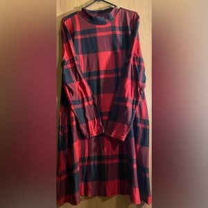 Maurices Buffalo Plaid Mock Turtleneck Long Sleeve Dress